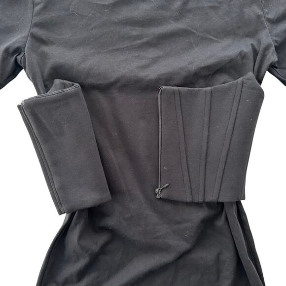 Giuseppe Di Morabito Corset-layer T-shirt Dress Black NEW Size 38 XS Mini Italy - Picture 10 of 12